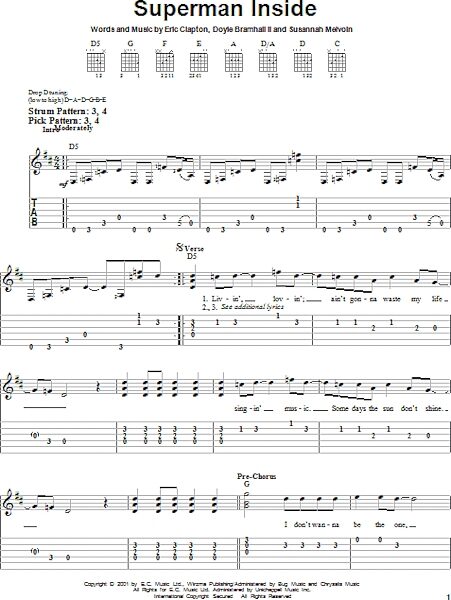 Superman Inside - Easy Guitar with TAB, New, Main