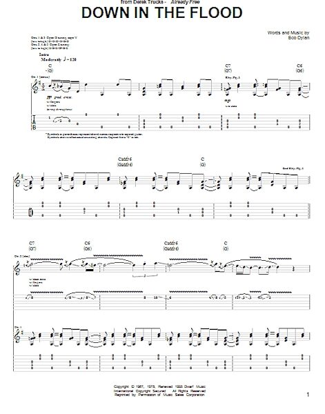 Down In The Flood - Guitar TAB, New, Main