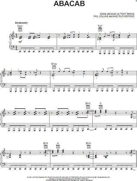 Abacab - Piano/Vocal/Guitar, New, Main