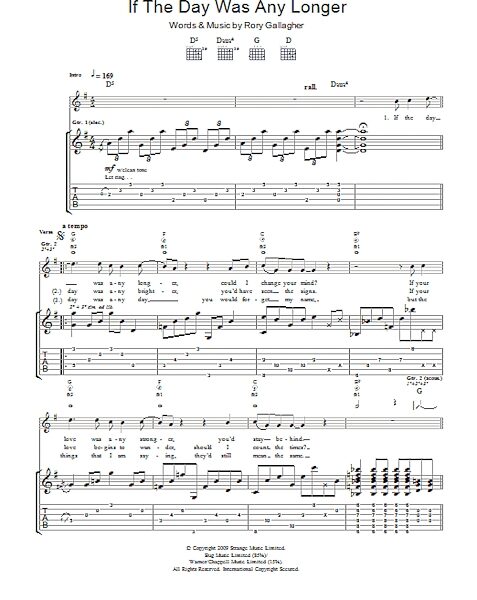 If The Day Was Any Longer - Guitar TAB, New, Main
