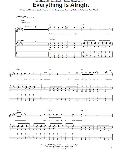 Everything Is Alright - Guitar TAB, New, Main