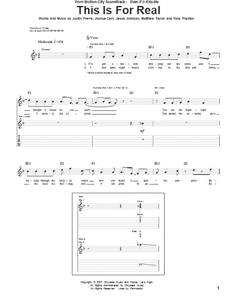 This Is For Real - Guitar TAB, New, Main