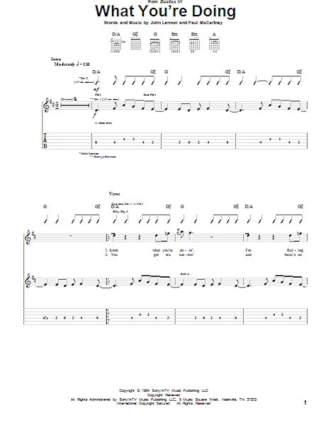 What You're Doing - Guitar TAB, New, Main