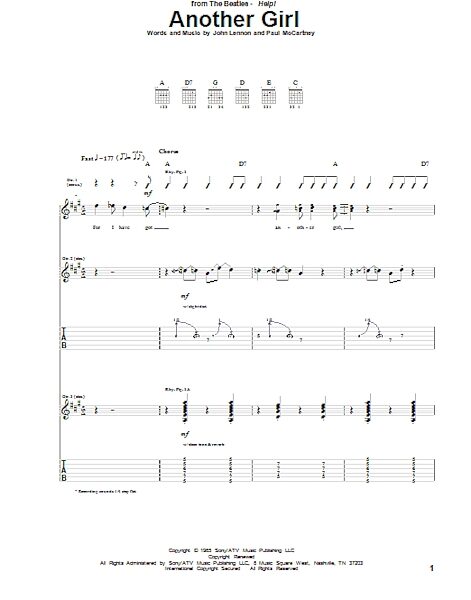 Another Girl - Guitar TAB, New, Main