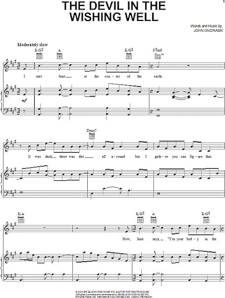 The Devil In The Wishing Well - Piano/Vocal/Guitar, New, Main