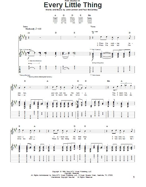Every Little Thing - Guitar TAB, New, Main
