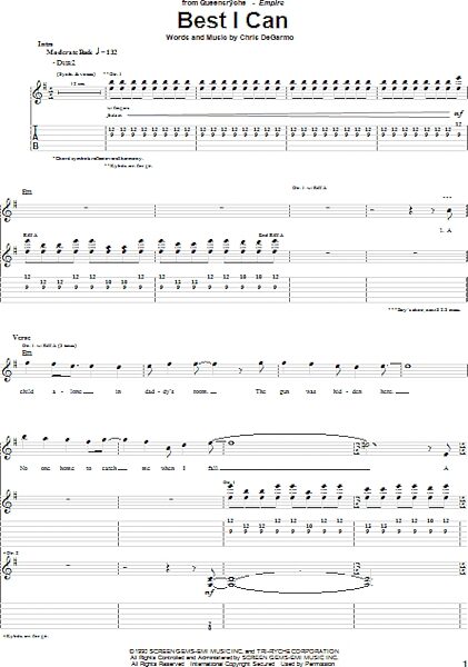 Best I Can - Guitar TAB, New, Main
