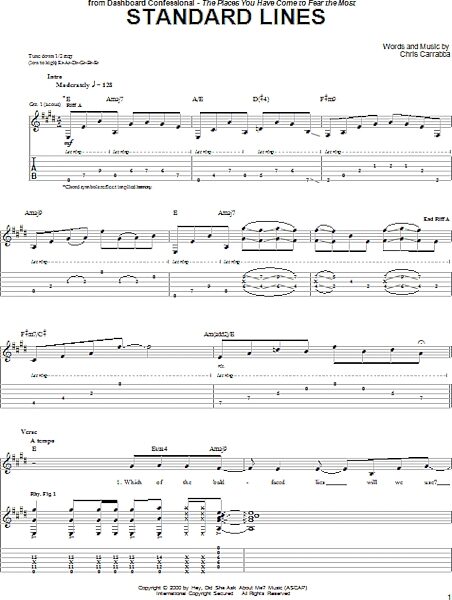 Standard Lines - Guitar TAB, New, Main