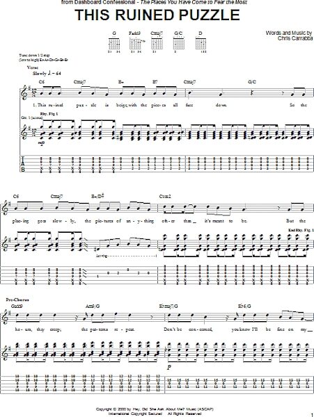 This Ruined Puzzle - Guitar TAB, New, Main