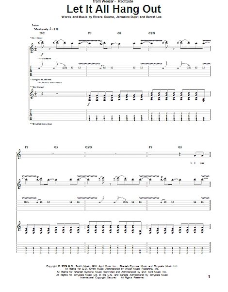 Let It All Hang Out - Guitar TAB, New, Main