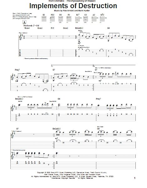 Implements Of Destruction - Guitar TAB, New, Main