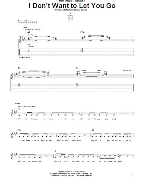 I Don't Want To Let You Go - Guitar TAB, New, Main