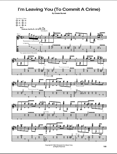 I'm Leavin' You (Commit A Crime) - Guitar TAB, New, Main