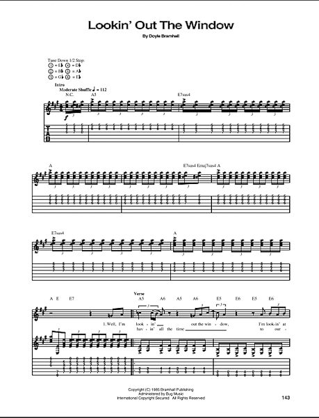 Lookin' Out The Window - Guitar TAB, New, Main