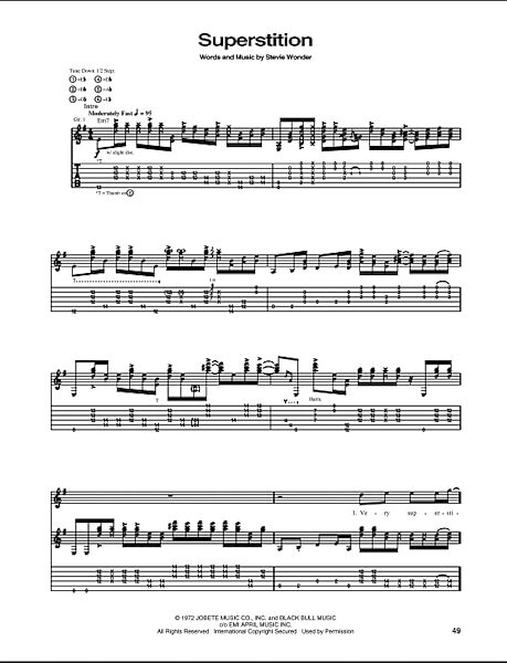 Superstition - Guitar TAB, New, Main