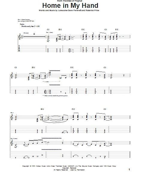 Home In My Hand - Guitar TAB, New, Main