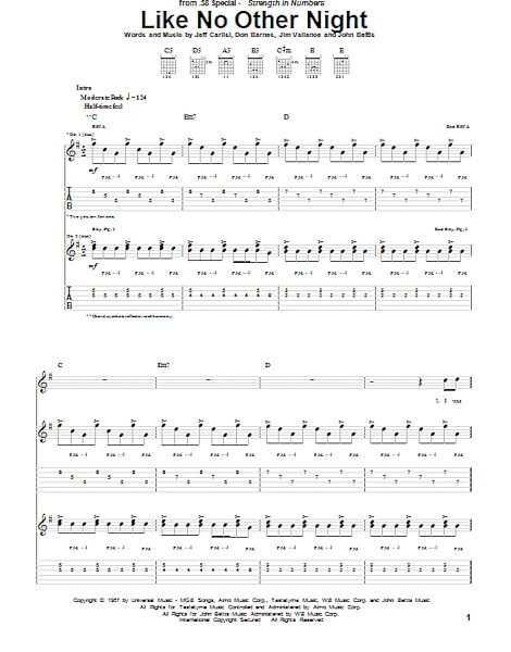 Like No Other Night - Guitar TAB, New, Main