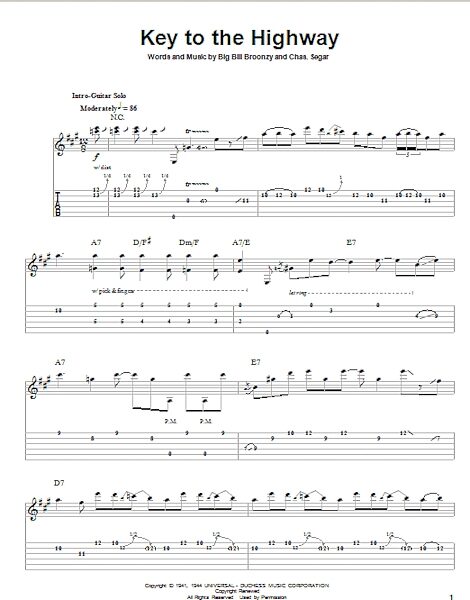 Key To The Highway - Guitar Tab Play-Along, New, Main