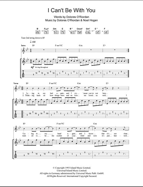 I Can't Be With You - Guitar TAB, New, Main