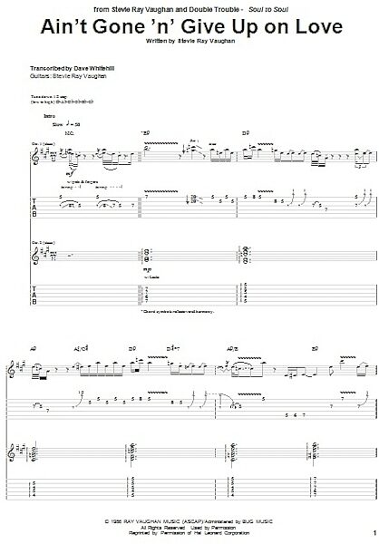 Ain't Gone 'n' Give Up On Love - Guitar TAB, New, Main