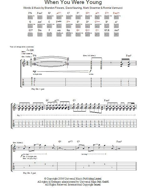 When You Were Young - Guitar TAB, New, Main