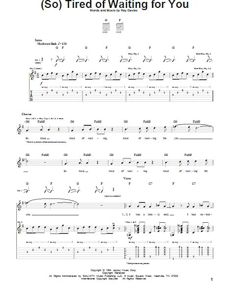 (So) Tired Of Waiting For You - Guitar TAB, New, Main