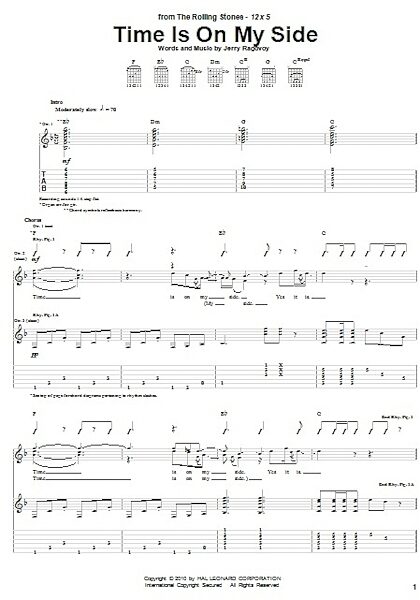 Time Is On My Side - Guitar TAB, New, Main