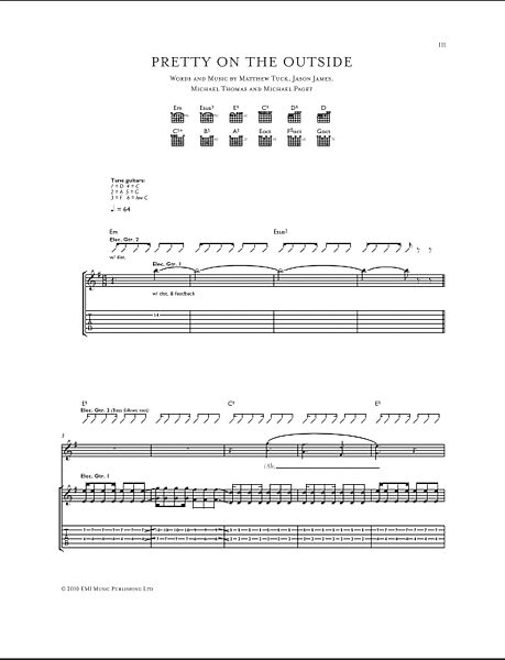 Pretty On The Outside - Guitar TAB, New, Main