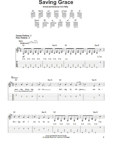 Saving Grace - Easy Guitar with TAB, New, Main