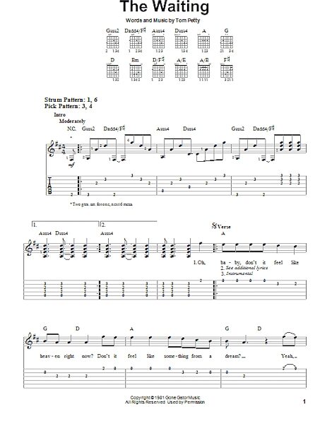 The Waiting - Easy Guitar with TAB, New, Main