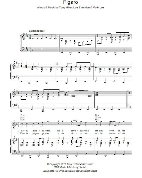 Figaro - Piano/Vocal/Guitar, New, Main