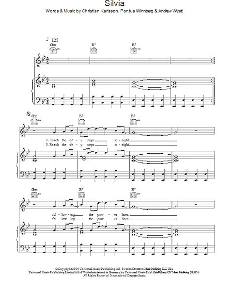 Silvia - Piano/Vocal/Guitar, New, Main