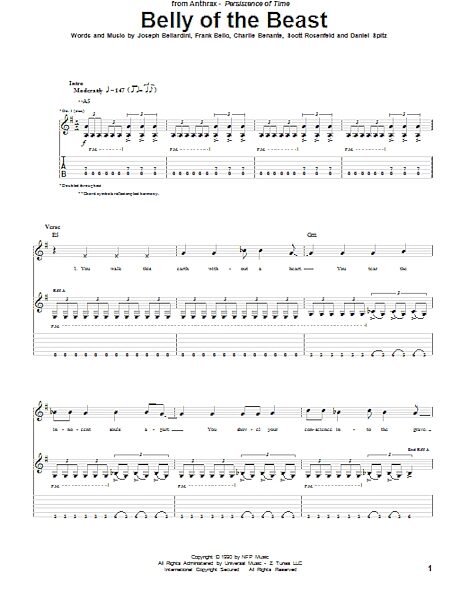 Belly Of The Beast - Guitar TAB, New, Main