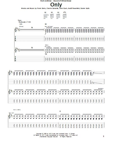 Only - Guitar TAB, New, Main