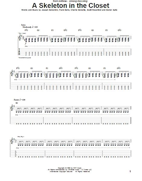 A Skeleton In The Closet - Guitar TAB, New, Main