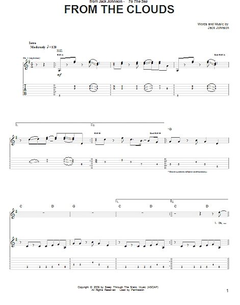 From The Clouds - Guitar TAB, New, Main