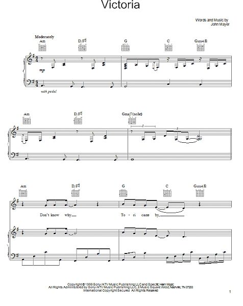 Victoria - Piano/Vocal/Guitar, New, Main