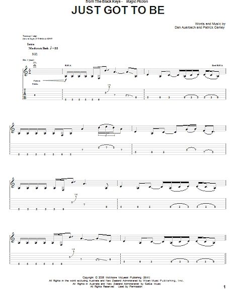 Just Got To Be - Guitar TAB, New, Main