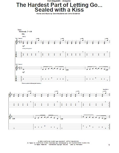The Hardest Part Of Letting Go...Sealed With A Kiss - Guitar TAB, New, Main