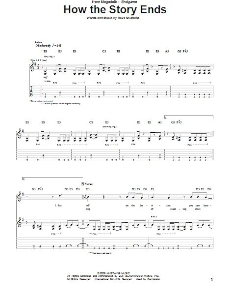 How The Story Ends - Guitar TAB, New, Main