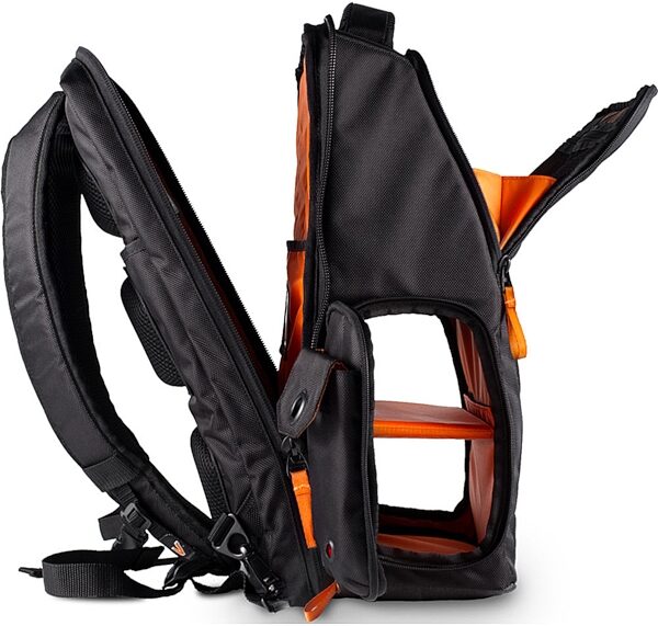 Gruv Gear Club Bag Tech Backpack, Black/Orange, VB02-BLK, Side