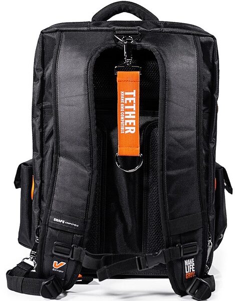 Gruv Gear Club Bag Tech Backpack, Black/Orange, VB02-BLK, Rear
