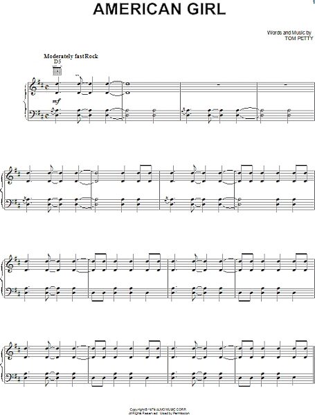 American Girl - Piano/Vocal/Guitar, New, Main