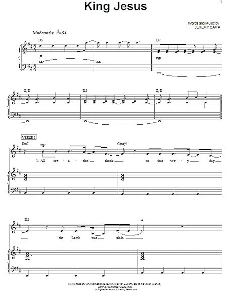 King Jesus - Piano/Vocal/Guitar, New, Main