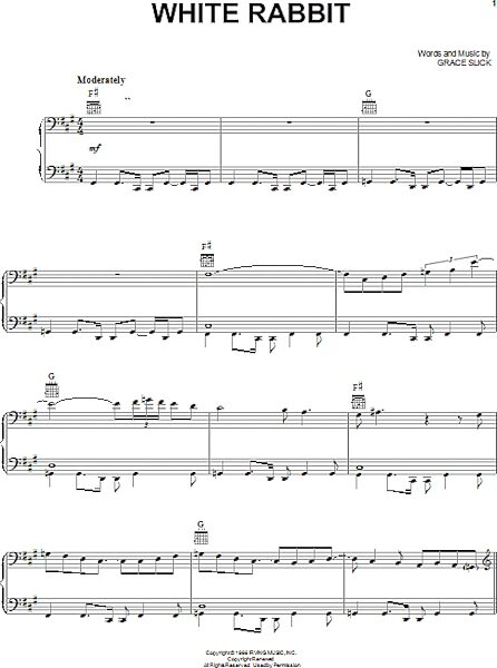 White Rabbit - Piano/Vocal/Guitar, New, Main
