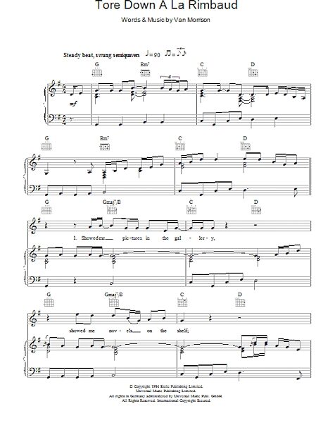 Tore Down A La Rimbaud - Piano/Vocal/Guitar, New, Main