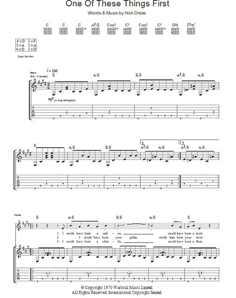 One Of These Things First - Guitar TAB, New, Main