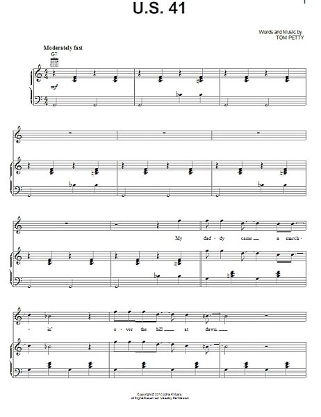 U.S. 41 - Piano/Vocal/Guitar, New, Main