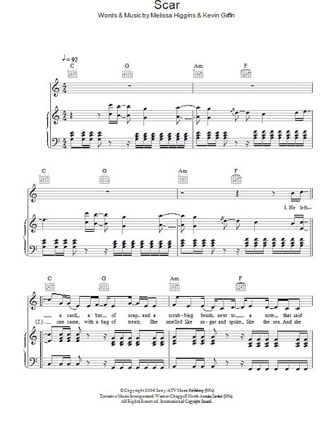 Scar - Piano/Vocal/Guitar, New, Main