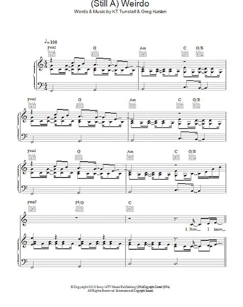 (Still A) Weirdo - Piano/Vocal/Guitar, New, Main